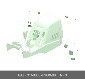 316000370960600 ЗАГЛУШКА ПЕРЕКЛЮЧАТЕЛЯ ЭЛЕКТРОСТЕКЛОПОДЪЕМНИКОВ 316000370960600 UAZ UAZ