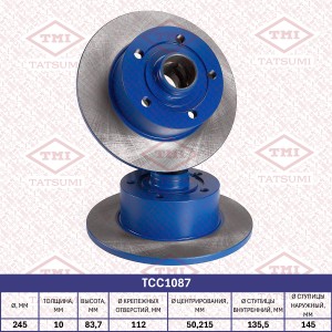 Диск тормозной задний AUDI A4 96- TCC1087 TCC1087 TATSUMI