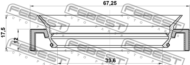 Сальник привода NISSAN PRIMERA P11 (35X67X12X17.5) 95HAY-35671017R 95HAY-35671017R FEBEST