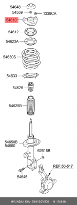 ОПОРА АМОРТИЗАТОРА ПЕРЕДНЯЯ L/R 546102Y500 HYUNDAI KIA