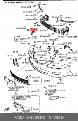 НАПРАВЛЯЮЩАЯ БАМПЕРА ПЕРЕДНЕГО [ПРАВАЯ] BN8V500T1C BN8V500T1C MAZDA
