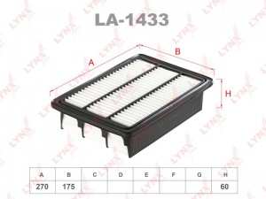 фильтр воздушный!\ Hyundai Santa Fe 06> LA-1433 LYNXAUTO