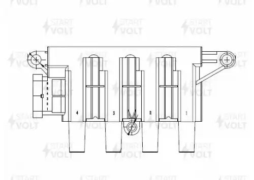 Катушка зажигания для а/м Fiat Albea (02-)/Punto (05-) 1.4i (SC 1614) SC 1614 START VOLT