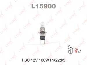 Лампа галогеновая H3C 12V 100W PK22d/5  L15900 L15900 LYNXAUTO