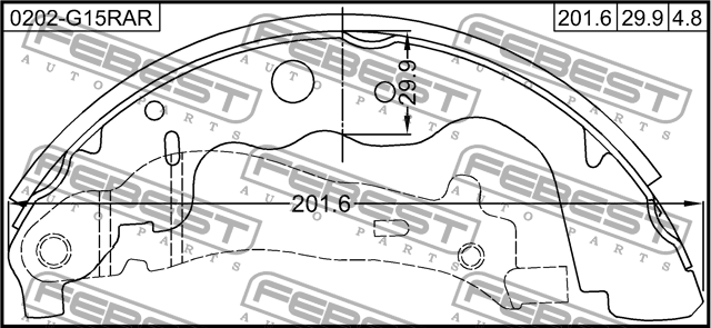 Колодки барабанные RENAULT LOGAN 0202-G15RAR 0202-G15RAR FEBEST