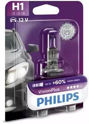 Лампа 12V H1 55W P14.5s +60% блистер (1шт.) Visionplus PHILIPS 12258VPB1 PHILIPS