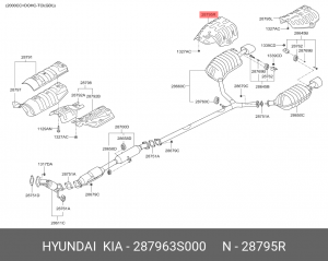 ЗАЩИТА ГЛУШИТЕЛЯ 287963S000 MOBIS