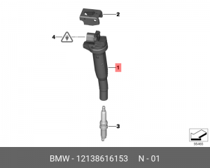 Катушка зажигания BMW 1 (E82),3 (E90),5 (E60) OE 12 13 8 616 153 BMW