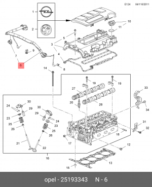 Патрубок OPEL Corsa вентиляции картера OE 25193343 GENERAL MOTORS