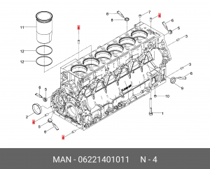 Цилиндрический винт 8M6X18 06221401011 MAN