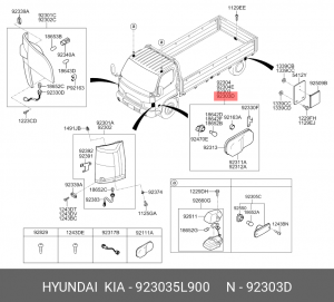 Повторитель поворота HYUNDAI HD35 (17-) дв.D4CB левый OE 923035L900 HYUNDAI KIA