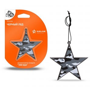 Ароматизатор подвесной пластик Звезда черный лед AFZV004 AFZV004 AIRLINE