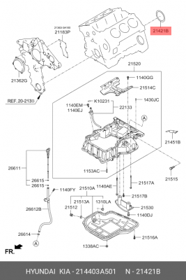 Сальник коленвала KIA Mohave задний OE 214403A501 HYUNDAI KIA