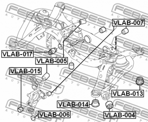 Сайлентблок задн балки передний VOLVO XC90 2003- VLAB-014 VLAB-014 FEBEST