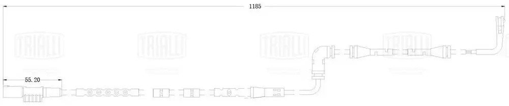 Датчик износа колодок Land Rover Range Rover Evoque (11-) перед. L=1185 R18 (PFS PFS 0121 TRIALLI