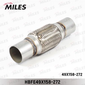 Труба гофрированная (гофра) патрубками и внутренним плетением 49X158-272 (BOSAL  HBFE49X158-272 MILES