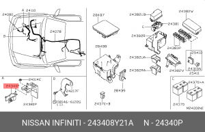 КЛЕМА АККУМУЛЯТОРА НАПРЯЖЕНИЕ 12 В 24340-8Y21A 243408Y21A NISSAN
