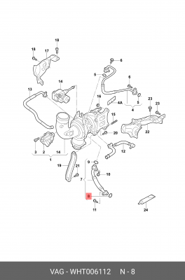Кольцо уплотнительное патрубка турбонагнетателя AUDI, SEAT, SKODA, VW 1.82.0TSI  WHT 006 112 VAG