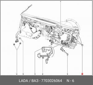 7703026064 Винт М5х08-19 7703026064 LADA VAZ