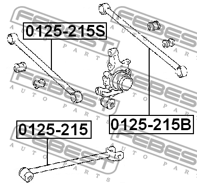 Тяга задн поперечная TOYOTA CALDINA 97-02 (JP) 0125-215B 0125-215B FEBEST