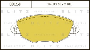 Колодки тормозные дисковые передние FORD Mondeo 00- BB0238 BB0238 BLITZ