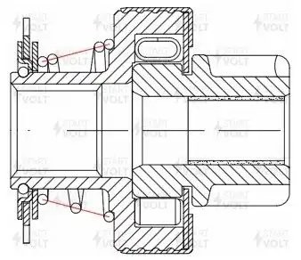 Бендикс для а/м ГАЗ, УАЗ дв. ЗМЗ-402/УМЗ-421/4215/4216 (тип Iskra) "STARTVOLT" VCS 0704 START VOLT