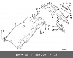Заклепка 51131885399 51 13 1 885 399 BMW