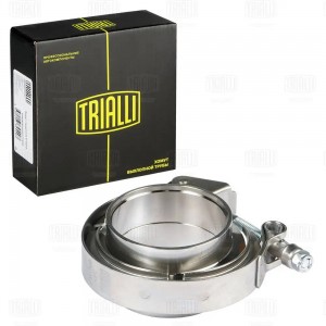 Хомут глушителя V-band быстросъемный с фланцами D=57 мм нержавеющая сталь VC 57 SS TRIALLI