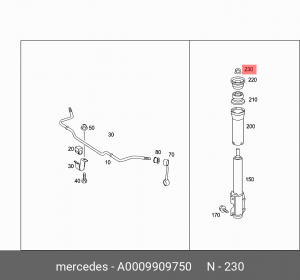 Гайка MERCEDES OE A 000 990 97 50 MERCEDES BENZ