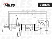 Амортизатор Toyota Camry (V70) 2.0/2.5 18- пер. прав. газ. (KYB 3350049) DG21100 DG211003 MILES