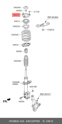 Опора амортизатора HYUNDAI Santa Fe (12-) переднего OE 54610-2P500 HYUNDAI KIA