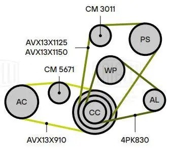 Ролик приводного ремня натяжной ГУР CM3011 TRIALLI