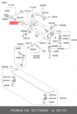 болт подвески!\ Hyundai, Kia 551172E000 MOBIS