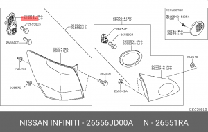 плата фонаря! заднего левая\ Nissan 26556JD00A NISSAN