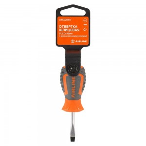 Отвертка шлицевая SL5.0x38 с эргономичной рукояткой магнитная, пласт.подвес (ATA ATAW050 AIRLINE
