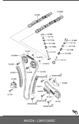 Звездочка ГРМ MAZDA 3 (08-),6,CX-7 (09-) распредвала левая OE L3K9-12-4X0C MAZDA