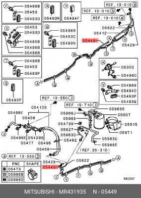 Трубка топливной системы MITSUBISHI MR431935 MITSUBISHI