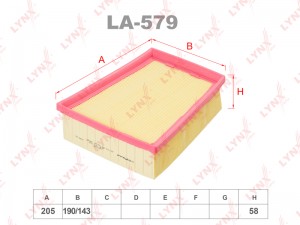 Фильтр воздушный RENAULT Laguna (07-) LYNX LA579 LYNXAUTO