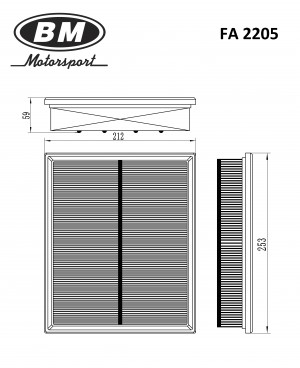 Фильтр воздушный OPEL/VAG -05/BMW X5 FA2205 FA2205 BM MOTORSPORT