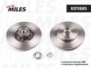 Диск тормозной задний с подшипником с ABS CITROEN BERLINGO/C4/PEUGEOT 308/PARTNE K011685 MILES