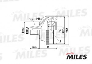 ШРУС наружный VW T4 1.9D-2.8 90-03 (с ABS) (GKN 302447) GA20529 GA20529 MILES