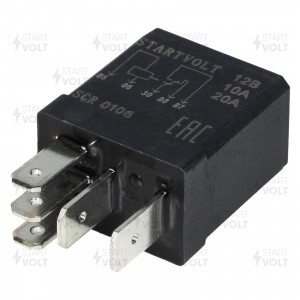 Релле 5 контактное 12V 10/20А. SCR0106 START VOLT