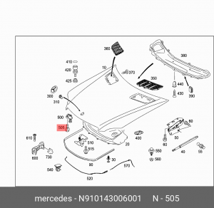 Болт MERCEDES OE N 910143 006001 MERCEDES BENZ