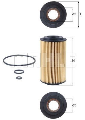 Фильтр масляный OX153D3 OX153D3 MAHLE KNECHT