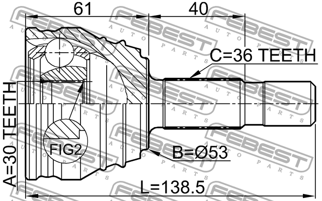 ШРУС 2310-029 2310-029 FEBEST