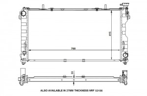 Радиатор двигателя (Al) CHRYSLER Voyager 3.3 00- 56133 56133 NRF