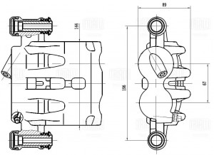 Суппорт торм. Peugeot Boxer (06-)/Fiat Ducato (06-) перед. прав. d=44/48мм (CF 1 CF103566 TRIALLI