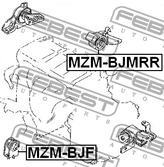 подушка ДВС задняя!\ Mazda 323 BJ/Premacy CP 1.9i/2.0i 98> MZM-BJMRR FEBEST