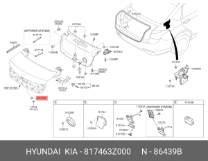Заглушка HYUNDAI Accent (11-) крышки багажника ОЕ 817463Z000 HYUNDAI KIA