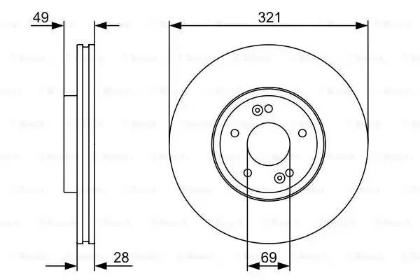 KIA SORENTO/ HYNDAI SANTA FE/ IX55 0 986 479 536 BOSCH